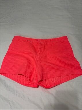 Lilly Pulitzer Neon Coral High Waist Textured Shorts
